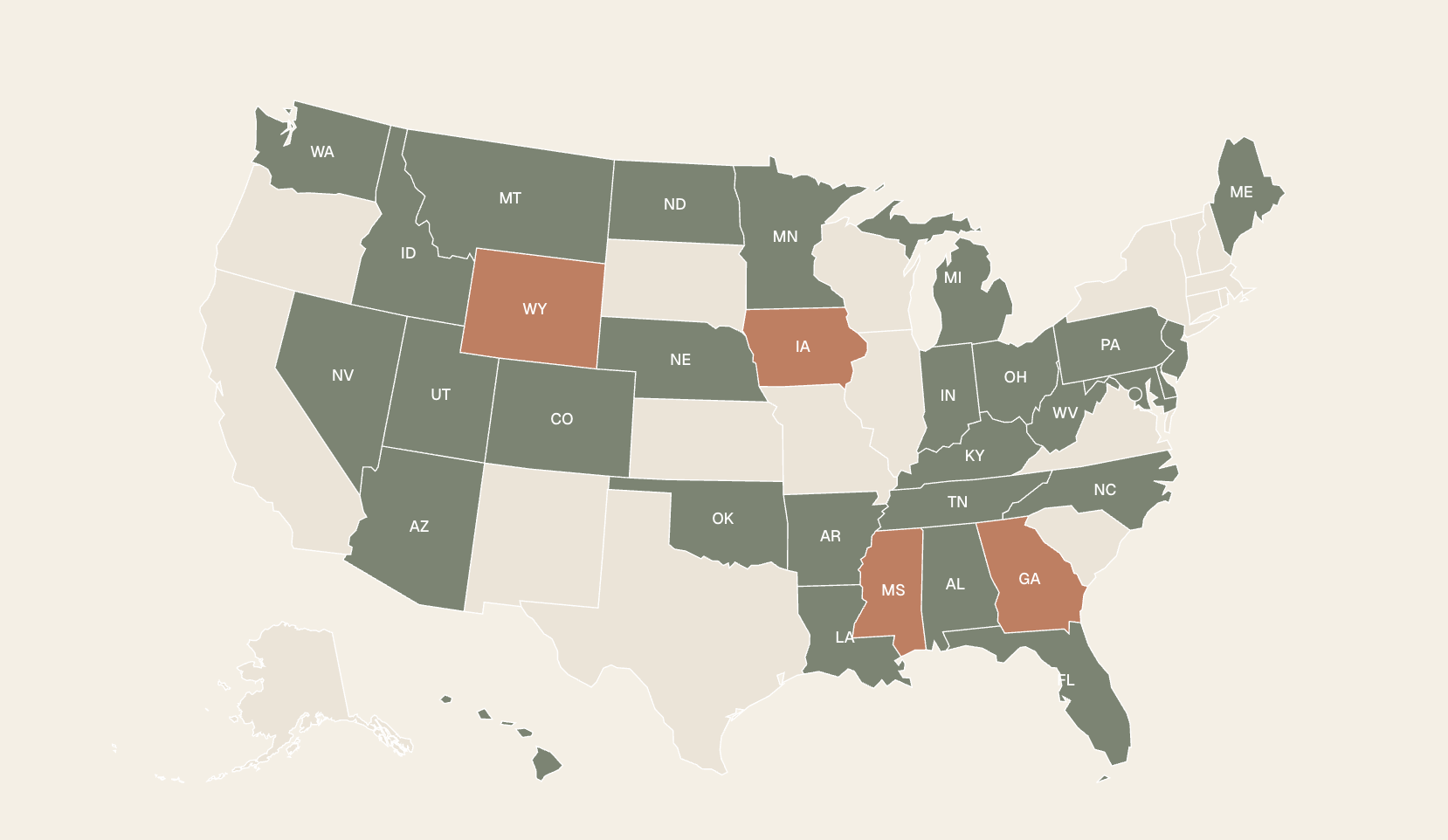 Gentle Health Is Now in 33 States: Welcome, Wyoming, Iowa, Mississippi, and Georgia
